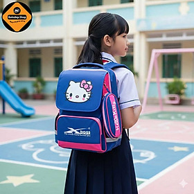 Ba Lô Học Sinh Tiểu Học Nữ Cao Cấp Xbags Pretty XB3018 - Chống Thấm, Nhiều Ngăn, Họa Tiết Hello Kitty Đáng Yêu, Dễ Thương!