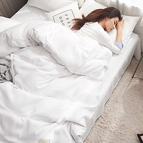 Bộ Drap & Chăn Phao Cotton TC Trắng Tinh Khôi