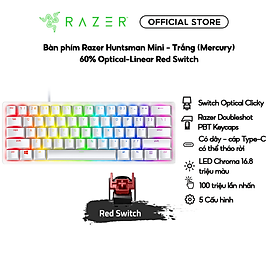 Mua Bàn phím Razer Huntsman Mini-Trắng(Mercury)-60% Optical-Linear Red Switch_RZ03-03390400-R3M1-Hàng chính hãng