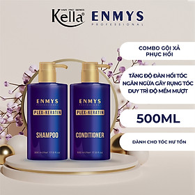 Combo dầu gội xả phục hồi tóc Enmys Plex-Keratin (Chai 500ml)
