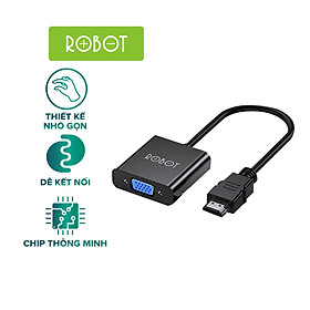 Mua Bộ Chuyển đổi HDMI sang VGA ROBOT RHV10 Độ Phân Giải FULL HD 1080P Kết nối với Máy chiếu TV - Hàng Chính Hãng
