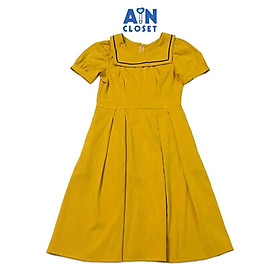 Đầm cho mẹ baby doll Vàng tim cổ thủy thủ thun cotton - AICDMELUPXVU