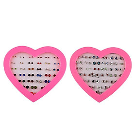 72 Pairs/Box Bling Rhinestone Wholesale Mix Colors Lovely Ear Stud Earrings