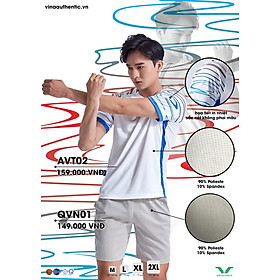 [MUA 1 TẶNG 1] Áo Nam thể thao Vina Authentic new Form thể thao , Mềm mịn , Không Ra Mầu , Không Xù Lông