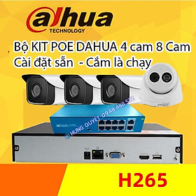 Mua Bộ KIT Camera Poe Dahua 2Mp 4Mp tích hợp mic trong nhà ngoài trời cài đặt sẵn lắp đặt dễ dàng 4 cam Poe 8 Camera Poe 16 camera Poe