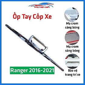 Ốp tay mở cốp Ranger 2016-2017-2018-2019-2020-2021 hai màu cacbon mạ crom trang trí xe chống va đập hiệu quả