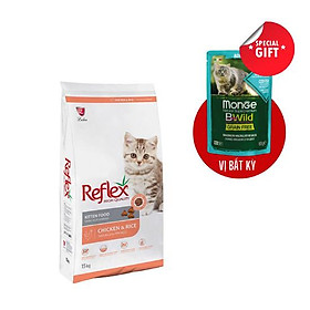 Thức ăn cho mèo Reflex Kitten Food Chicken & Rice (vị thịt gà) 15Kg