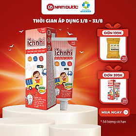 Kem đánh răng thảo dược Ích Nhi Nam Dược hương dưa gang tuýp 50g cho bé dưới 6 tuổi,có thể nuốt được