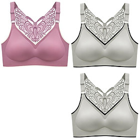 3 Plus Kích Thước Áo Ngực Kích Thước Áo Bralette Liền Mạch Nữ Áo Ngực Làm Đẹp Bướm Lưng Push Up Bra 3XL 4XL 5XL không Dây Quần Lót - l