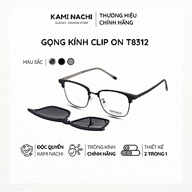 Gọng kính Clip On phiên bản Retro vuông bầu đa năng, cắt được cận KAMI NACHI T8312