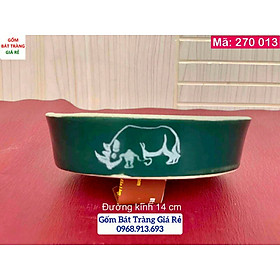 Mua Đĩa mài sừng TG  đường kính 14 cm  men xanh lục  gốm sứ - 270013