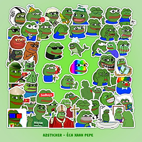 Sicker Chủ Đề Ếch Xanh Pepe | Set 50 Hình Sticker Chống Thấm Nước