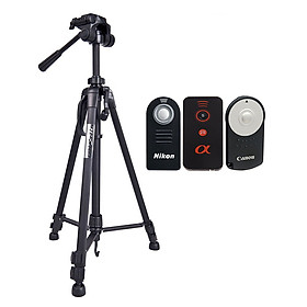 Combo Chân Máy Ảnh Tripod Weifeng WT3520 + Remote Cho Máy Ảnh - Hàng Nhập Khẩu