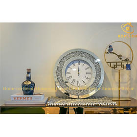 Mua Đồng Hồ Treo Tường Tròn Kim Cương Nhập Khẩu Siêu Sang Trọng