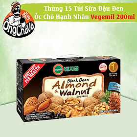 Thùng 15 Túi Sữa Hạt Đậu Đen Óc Chó Hạnh Nhân Vegemil 200ml (Black Bean, Almond & Walnut)