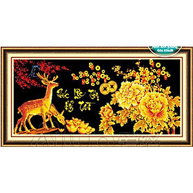 Mua (ĐÃ ĐÍNH) Tranh đính đá thành phẩm AH 77251 PHÚC LỘC THỌ HỶ TÀI 158x65cm