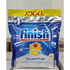 Viên rửa bát Finish Quantum Max 60 viên - Hàng chính hãng