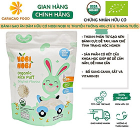 Bánh gạo ăn dặm hữu cơ cho bé Nobi Nobi vị truyền thống 40g (Từ 6 tháng tuổi), Bánh ăn dặm cho bé