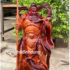 Mua Tượng quan công trấn ải bằng gỗ hương đá  pu giả cổ cao 60x24x14cm