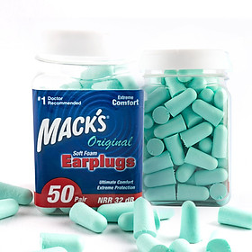 MACK'S soundproof earplugs, the United States imports anti-noise, sleep, lake blue, 50 packs