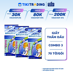 Combo 3 Phim Thấm Dầu Jomi Mayan (70 Tờ) - Xanh