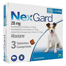 Viên Nhai Trị Ve, Ghẻ, Bọ Chét Nexgard Cho Chó 4 - 10kg