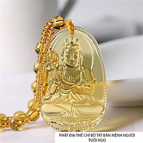 Mặt dây chuyền phật Phổ Hiền Bồ Tát màu vàng - Phật bản mệnh