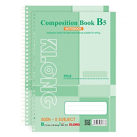 Lốc 2 Sổ Lò Xo Đơn B5 KLONG - 5 Subject MS 373 (500 trang)