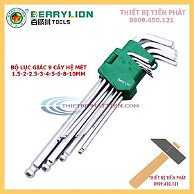 Bộ Lục Giác Bi Hệ Mét BERRYLION Gồm 9 Đầu Loại Dài Cao Cấp Thép CR-V (Chính Hãng)