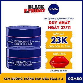 Combo 2 Kem Dưỡng Trắng Da NIVEA Extra White Se Khít Lỗ Chân Lông Ban Đêm (50ml) - 86740