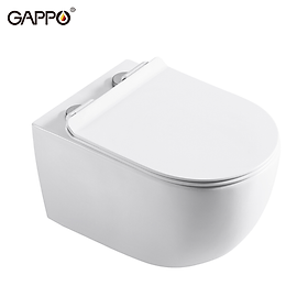 Mua BỒN CẦU TREO TƯỜNG NHẬP KHẨU NGA GAPPO GM102 DÁNG OVAL MEN TUYẾT - HÀNG CHÍNH HÃNG
