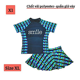 Đồ bơi cho bé gái kín đáo từ 30-55kg, áo tay ngắn quần giả váy tạo cảm giác tự tin- thoải mái