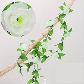 Mua 2 Dây hoa hồng giả 9 đầu bông Màu trắng HOA04