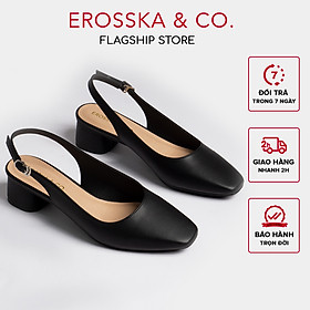 Giày nữ, giày cao gót slingback Erosska mũi vuông kiểu dáng basic gót vuông vững chắc cao 5cm - EL013