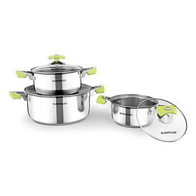 Bộ Nồi inox 3 ĐÁY SUNHOUSE SH336