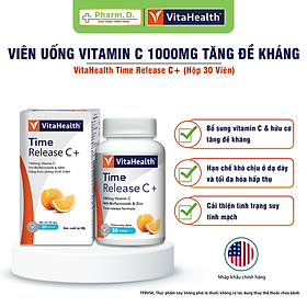 Viên Uống Bổ Sung Vitamin C Hữu Cơ Tăng Sức Đề Kháng VITAHEALTH Time Release C+ ( Hộp 30 Viên)