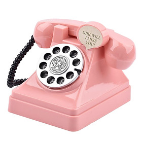 Phone Money Saving Box Retro Telephone Piggy Bank for Bedroom Cabinet Office