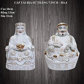 Mua Cặp tượng thần tài ông địa sứ trắng 7 inch - M1.4