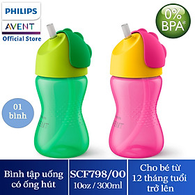 Bình tập uống bằng nhựa có ống hút hiệu Philips Avent 300ml 10oz cho bé từ