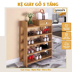 Kệ Giày Gỗ MDF 5 Tầng Hộc Tủ Mở, Có Thể Để Trong Hoặc Bên Ngoài Gia Đình Tiện Lợi Dễ Dàng Lắp Đặt