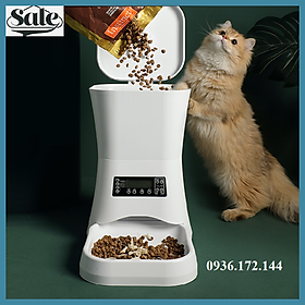 Máy cho mèo ăn tự động, dung tích lớn 11L, cài đặt 3 bữa ăn cơ bản, sử dụng cả 2 nguồn điện cả dây cắm và pin - GD460