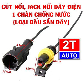 Đầu cút jack giắc nối dây điện 1 chân chống nước dùng cho xe máy xe hơi ô tô - 353-1:  SKU:353-1