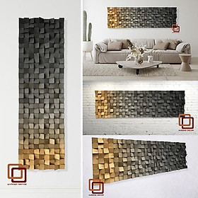 Mua Tranh gỗ trang trí 3D GRADIENT ẤM ÁP (Wood mosaic) - KÍCH THƯỚC 30cmx1M