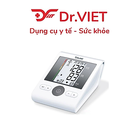Máy đo huyết áp bắp tay điện tử Beurer BM28, màu trắng xám, nhựa ABS, vòng bít 22–42cm