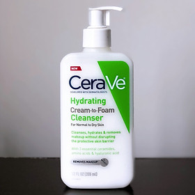 Sửa rửa mặt tẩy trang CeraVe Hydrating Cream To Foam Cleanser