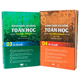 Hình ảnh Sách Đánh thức tài năng toán học 3 và 4 - Sách Tham Khảo Kiến Thức Toán Học Cho Học Sinh Từ Lớp 3 Đến Lớp 6 ( 9 - 12 tuổi, Bộ 2 Cuốn, Sách Song ngữ Anh Việt ) - Á Châu Books, Bìa Cứng, In Màu