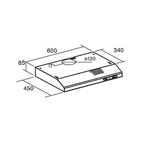 Máy hút mùi âm tủ LF-2060 BK xuất xứ Tây Ban Nha