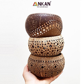 Mua Đèn Gáo Dừa Đựng Nến Tealight Handmade Đèn Decor Tự Nhiên Trang Trí Spa Cafe Homestay