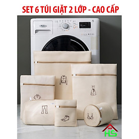 Mua Túi giặt 3 lớp bảo vệ quần áo  đồ lót dùng cho máy giặt có khóa kéo tiện lợi nhiều kích thước lựa chọn