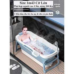 Mua Bồn tắm silicon cao cấp gấp gọn cỡ lớn cho cả gia đình size 1m43